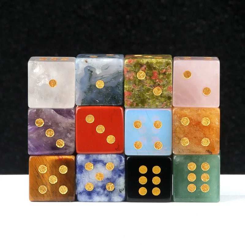 Hand-Carved Gemstone Dice | Elevate Your Game Night