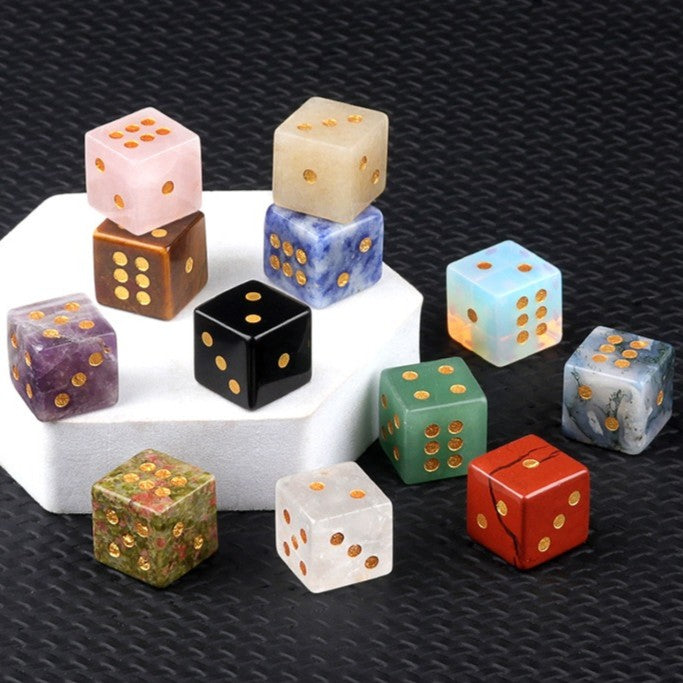 Hand-Carved Gemstone Dice | Elevate Your Game Night