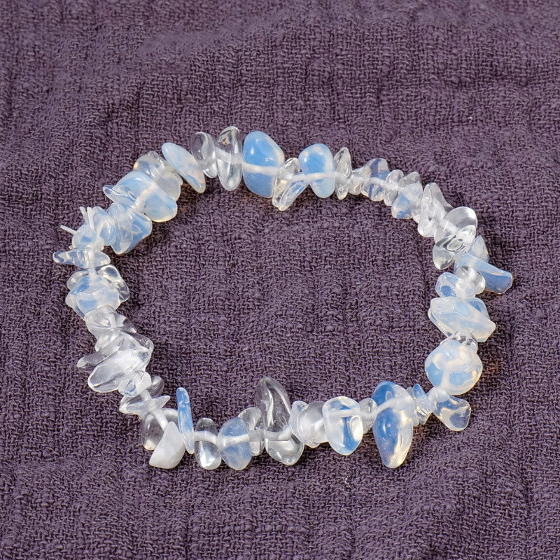 Raw Crystal Chip Bracelet for Men & Women | Boho Stretch Fit