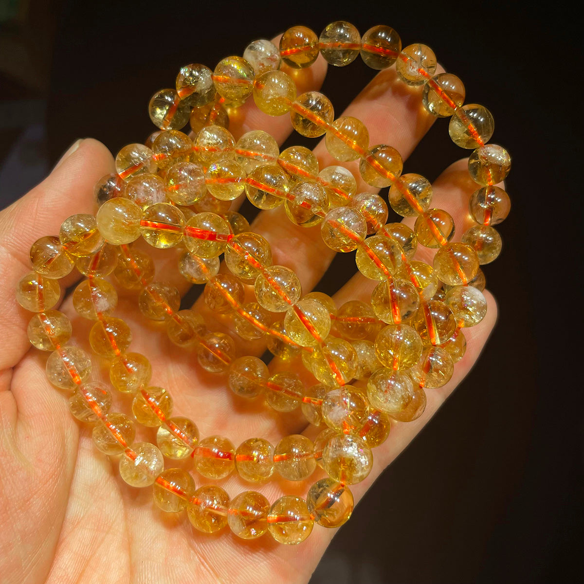 Citrine Bead Bracelet Real Crystal