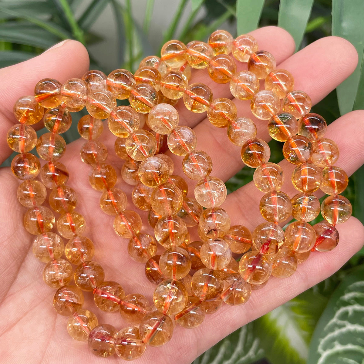 Citrine Bead Bracelet Real Crystal