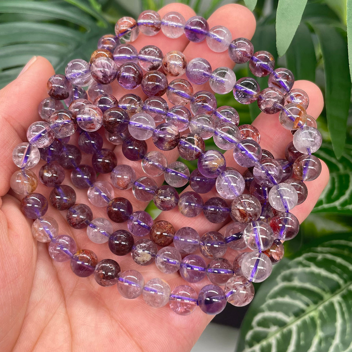 Amethyst Garden quartz Bead Bracelet Real Crystal Healing Stones For Women