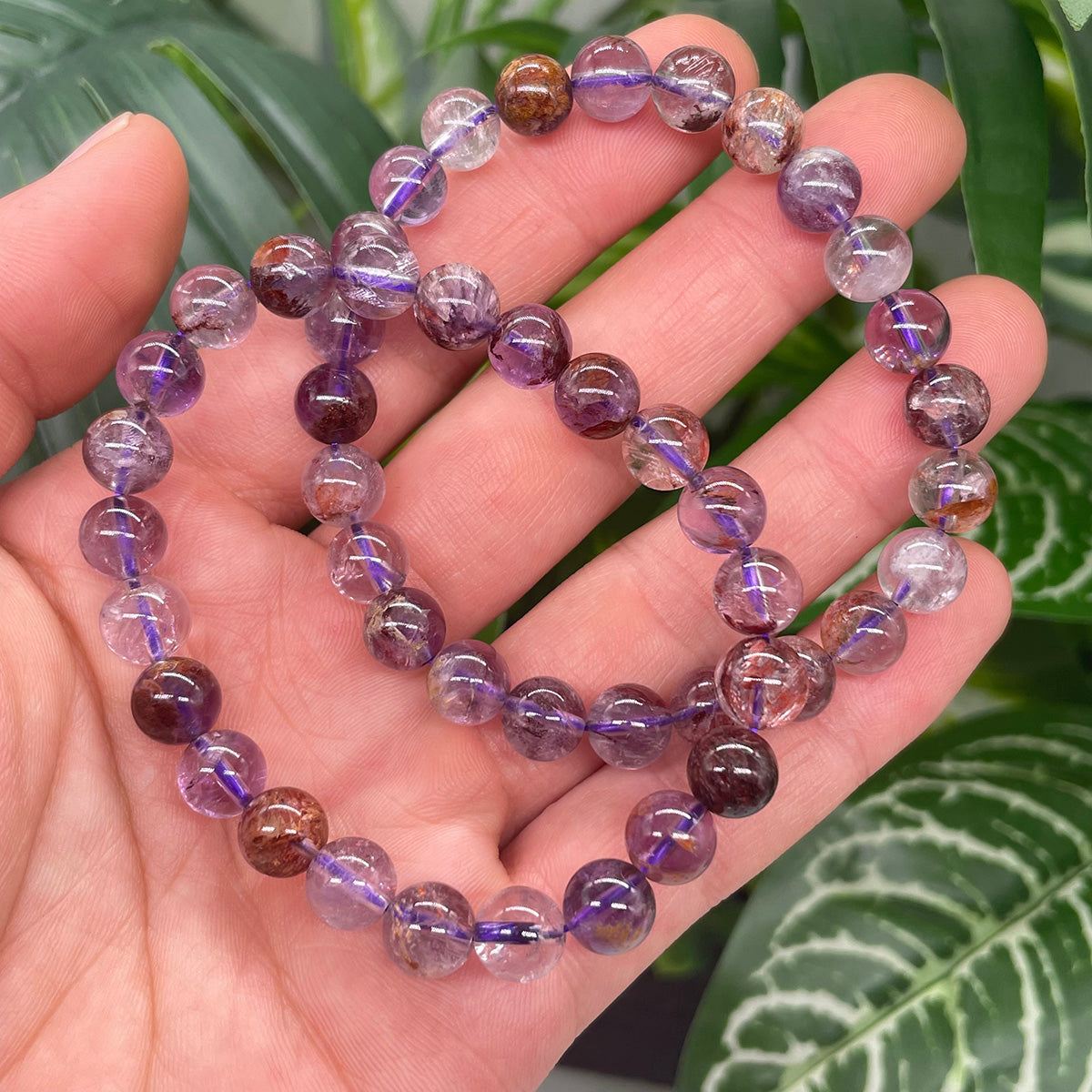 Amethyst Garden quartz Bead Bracelet Real Crystal Healing Stones For Women