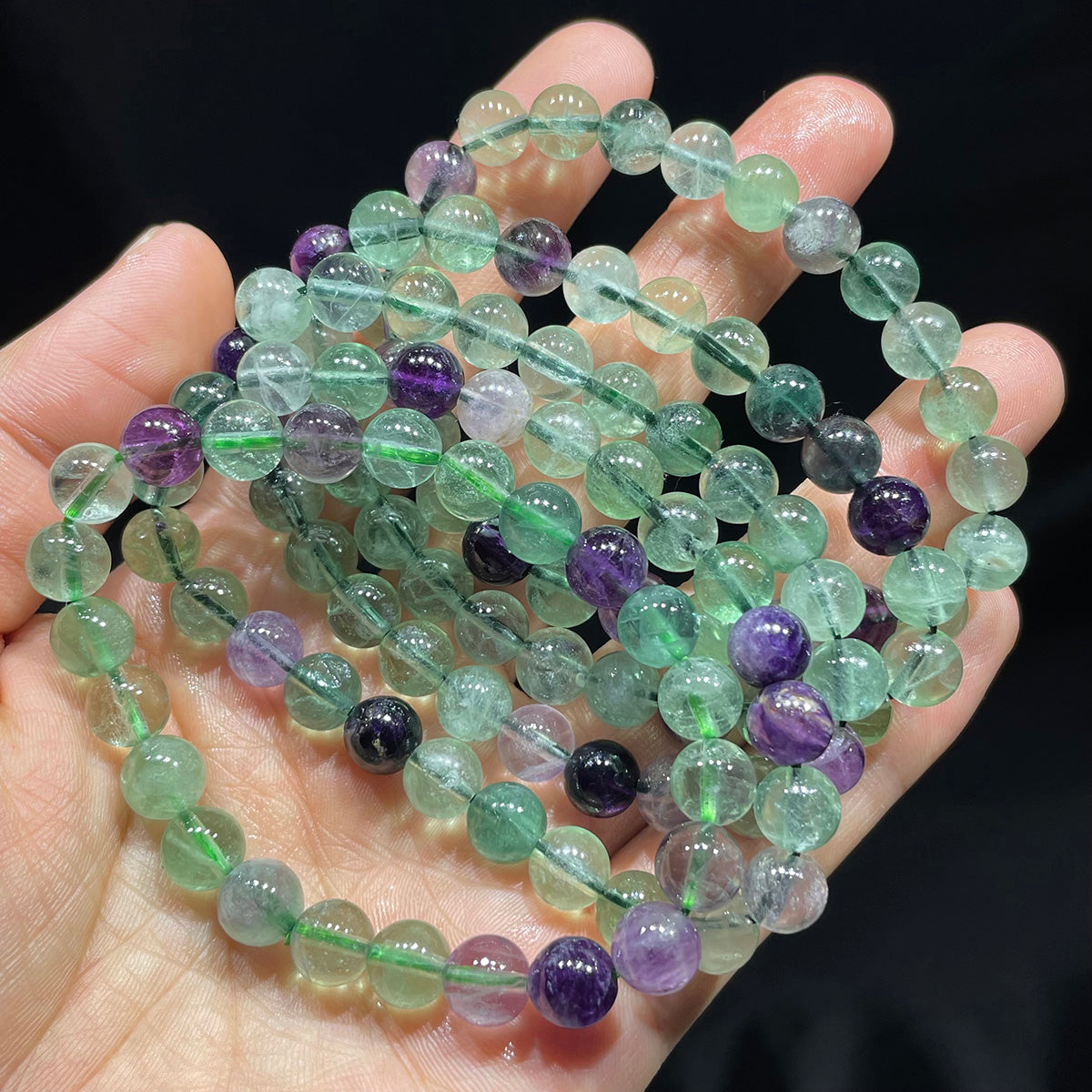Green Fluorite Bead Bracelet Healing Stones