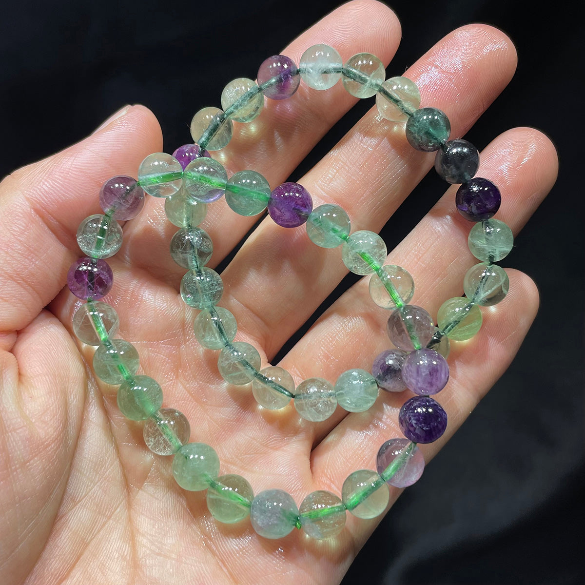 Green Fluorite Bead Bracelet Healing Stones