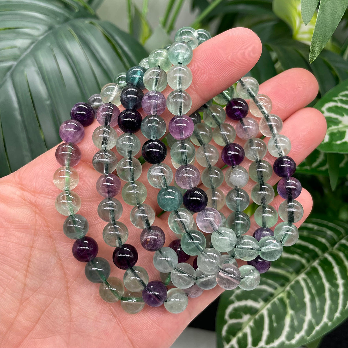 Green Fluorite Bead Bracelet Healing Stones