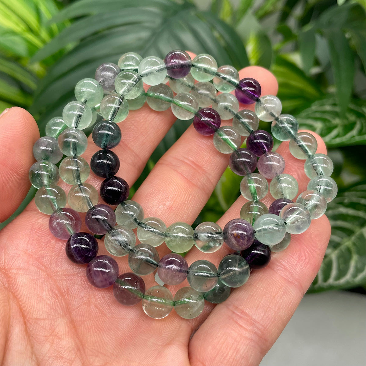 Green Fluorite Bead Bracelet Healing Stones
