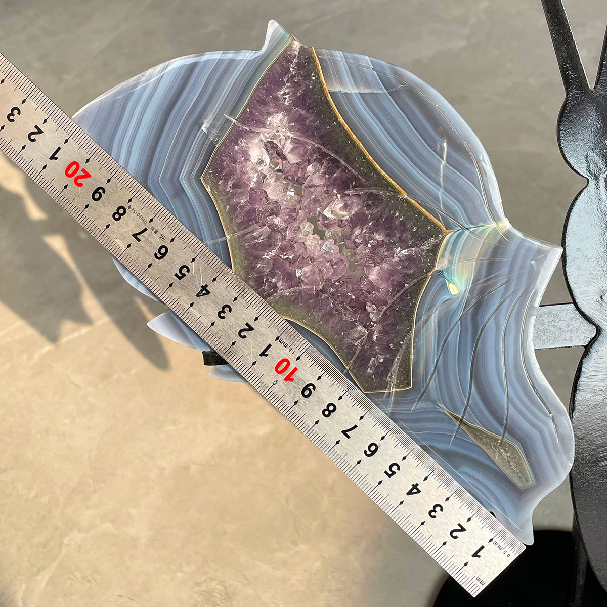 Large Amethyst Geode Butterfly on Stand | Statement Crystal Decor