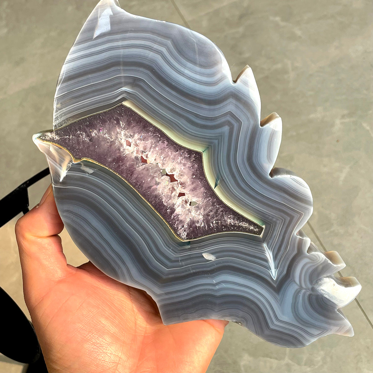 Large Amethyst Geode Butterfly on Stand | Statement Crystal Decor