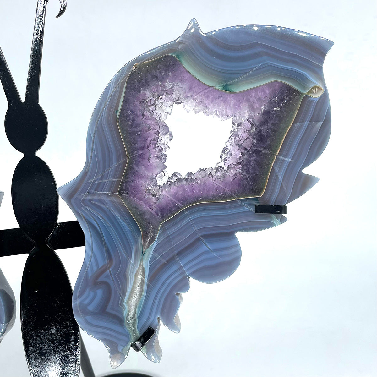 Large Amethyst Geode Butterfly on Stand | Statement Crystal Decor