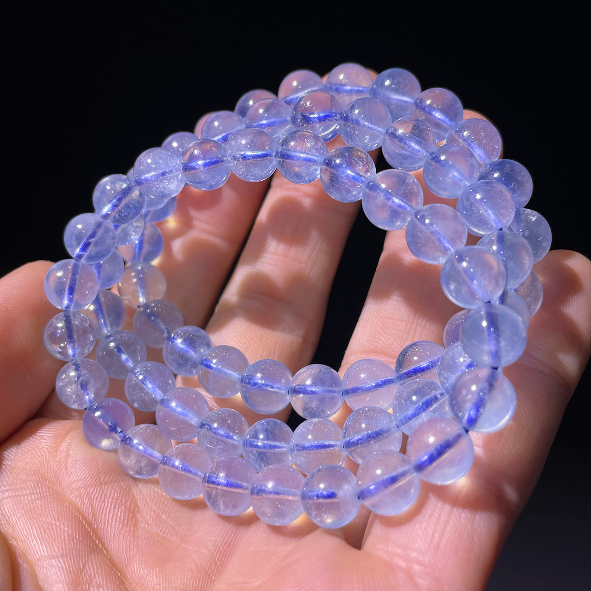 Aquamarine Bead Bracelet Real Crystal Healing Stones For Women