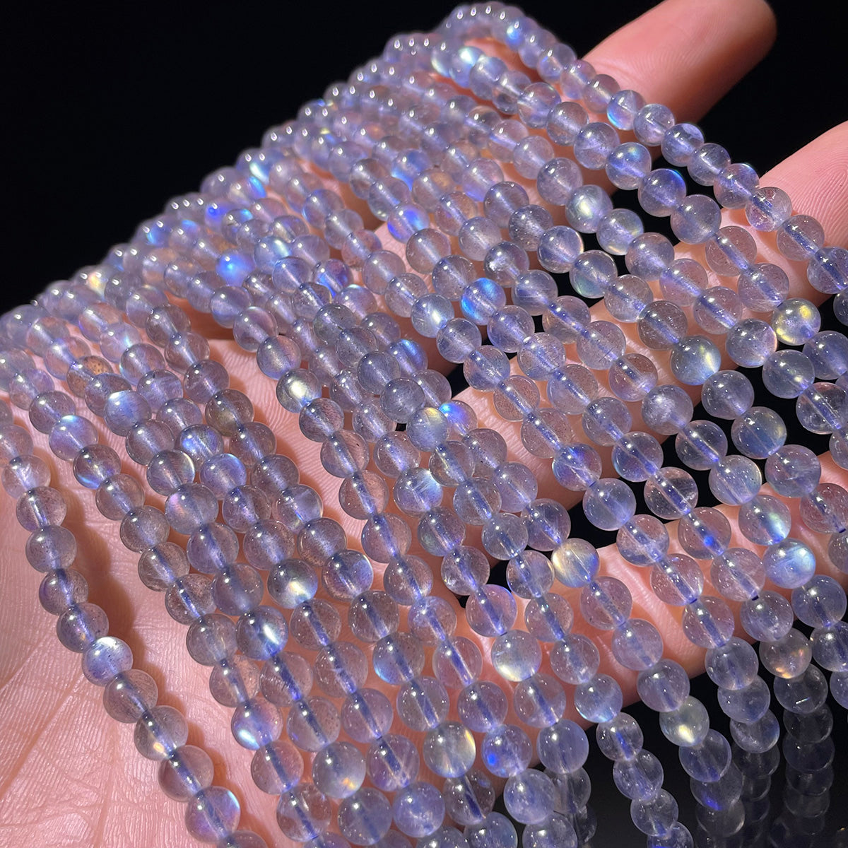 3 Circles Labradorite Bead Bracelet Real Crystal Healing Stones For Women