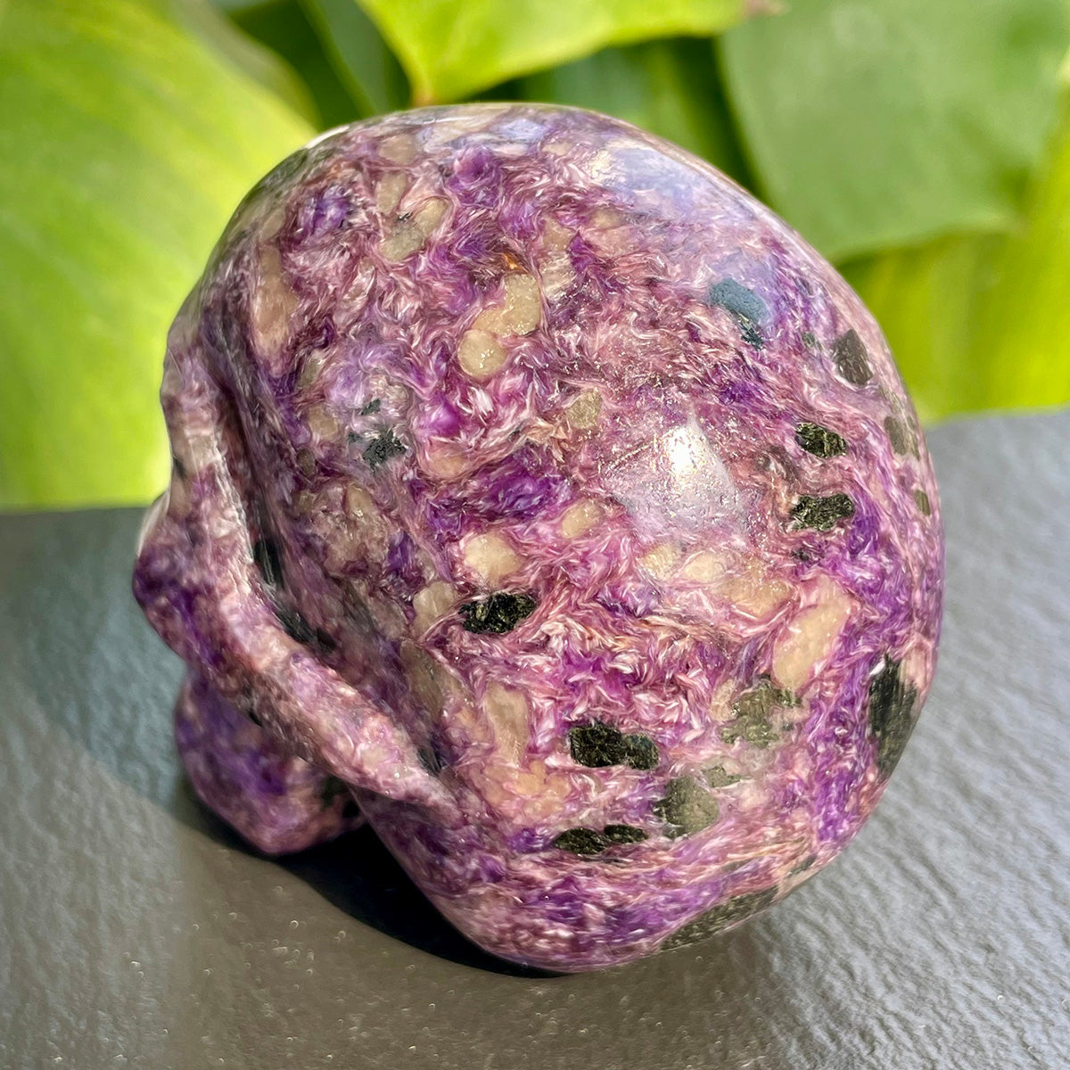 Crystal Charoite Skull Healing Stone Collectible