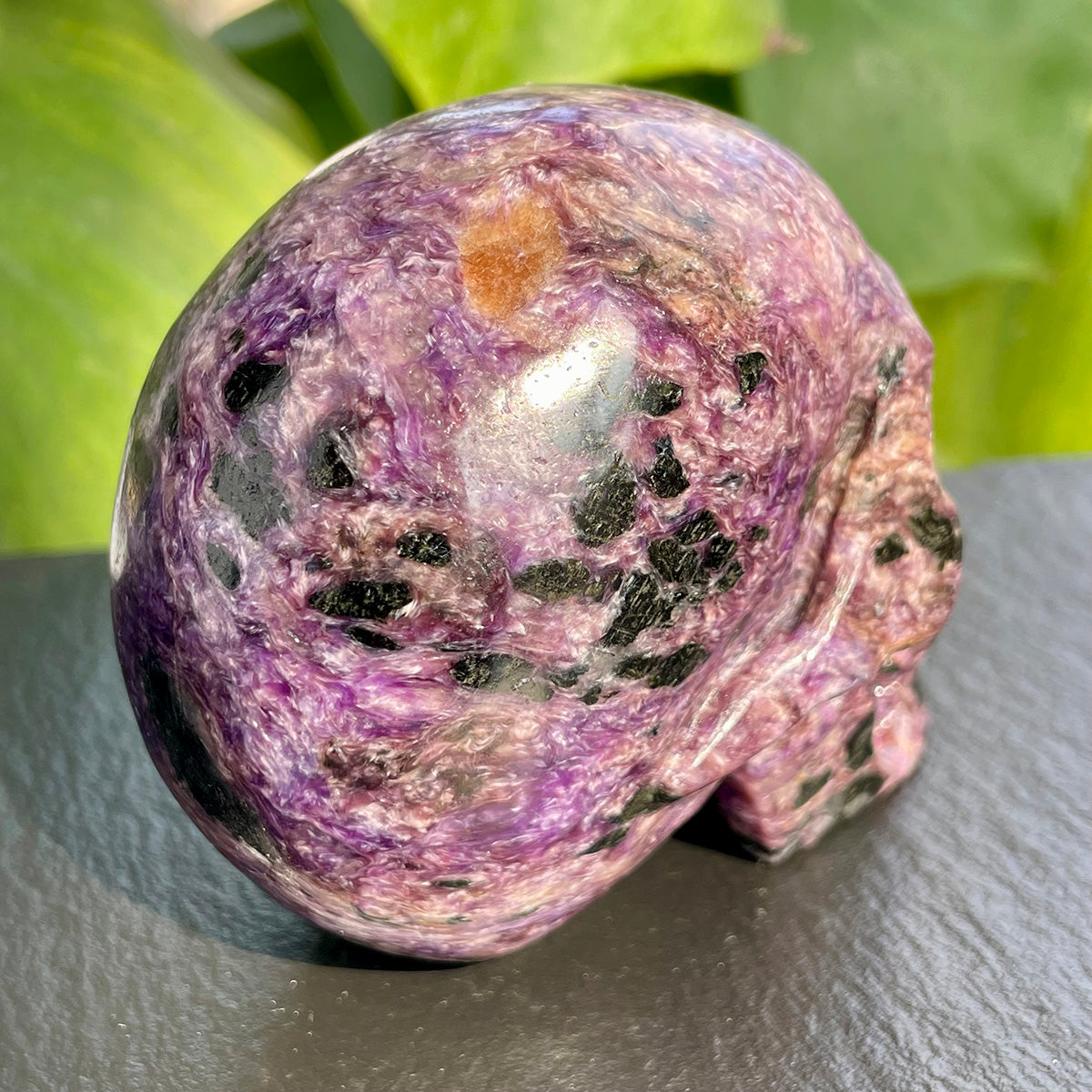 Crystal Charoite Skull Healing Stone Collectible