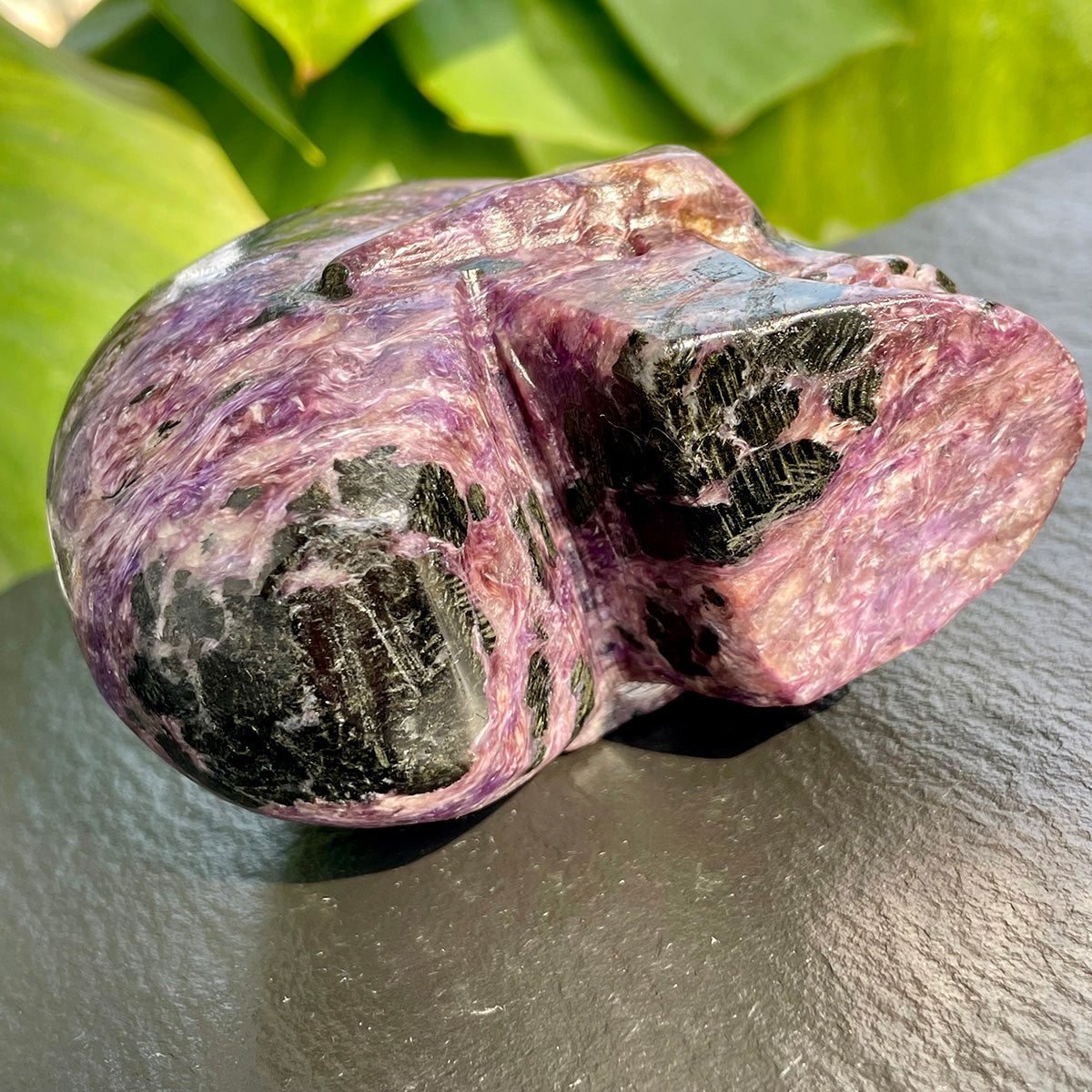 Crystal Charoite Skull Healing Stone Collectible