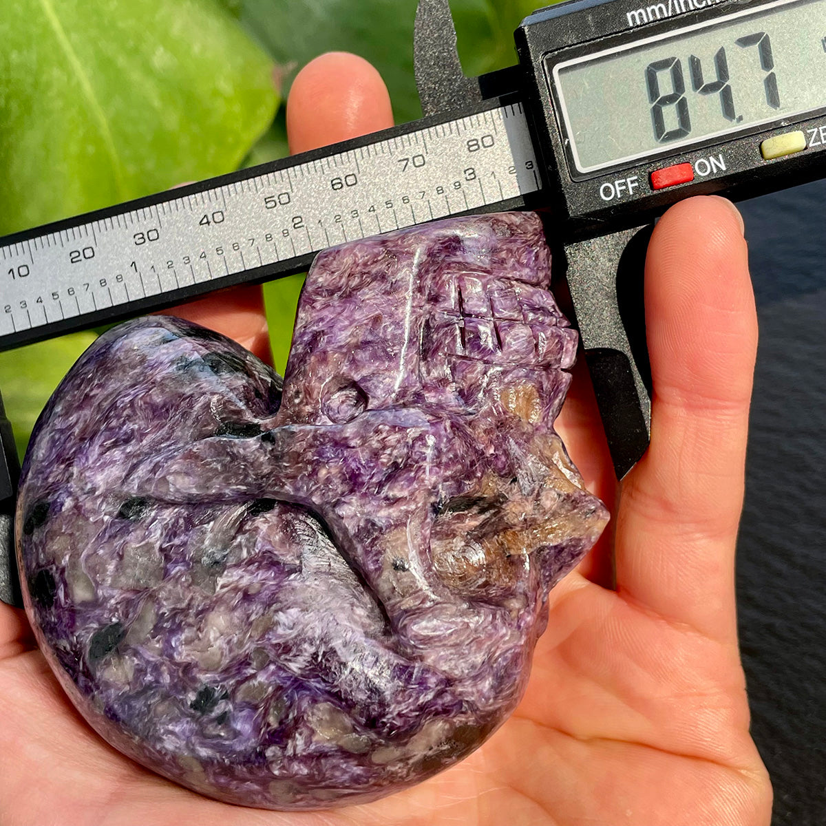 Crystal Charoite Skull Healing Stone Collectible