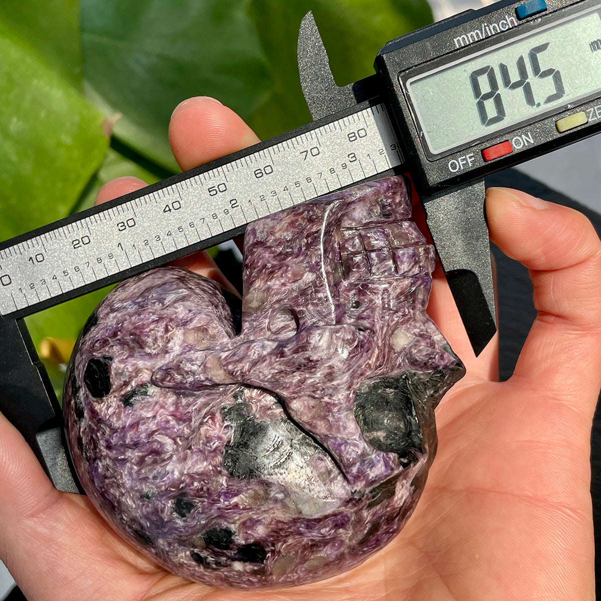 Crystal Charoite Skull Healing Stone Statue