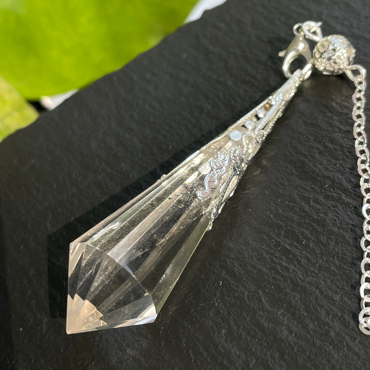 Faceted Clear Quartz Pendulum for Divination & Dowsing