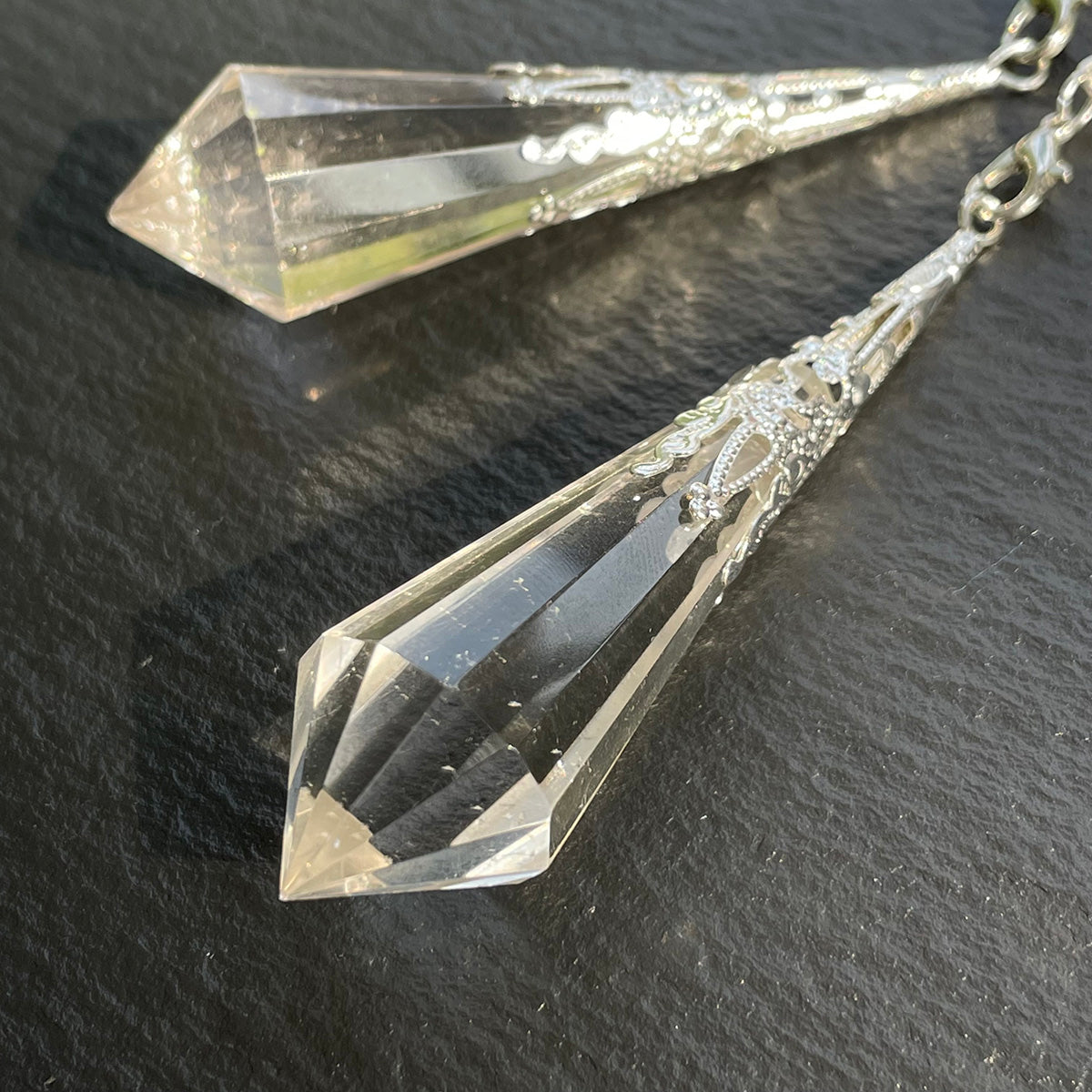Faceted Clear Quartz Pendulum for Divination & Dowsing