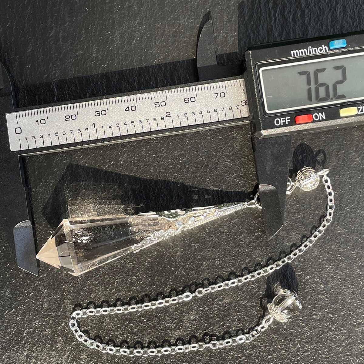 Faceted Clear Quartz Pendulum for Divination & Dowsing