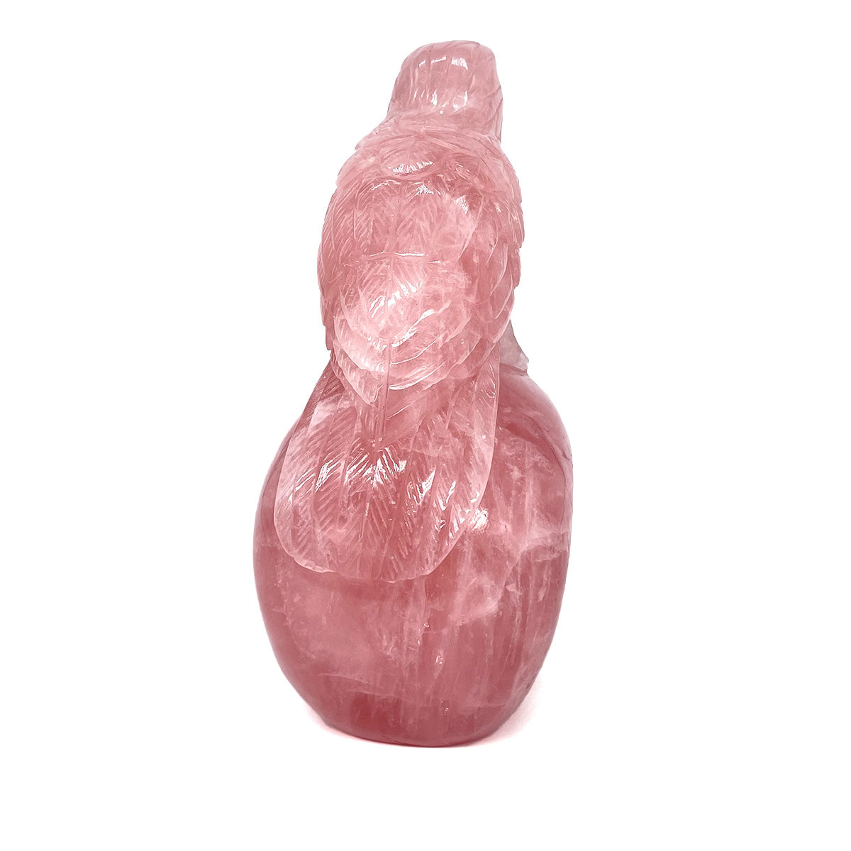 Rose Quartz Crystal Skull with Raven of Wisdom - The Stone of Love Meets Magic