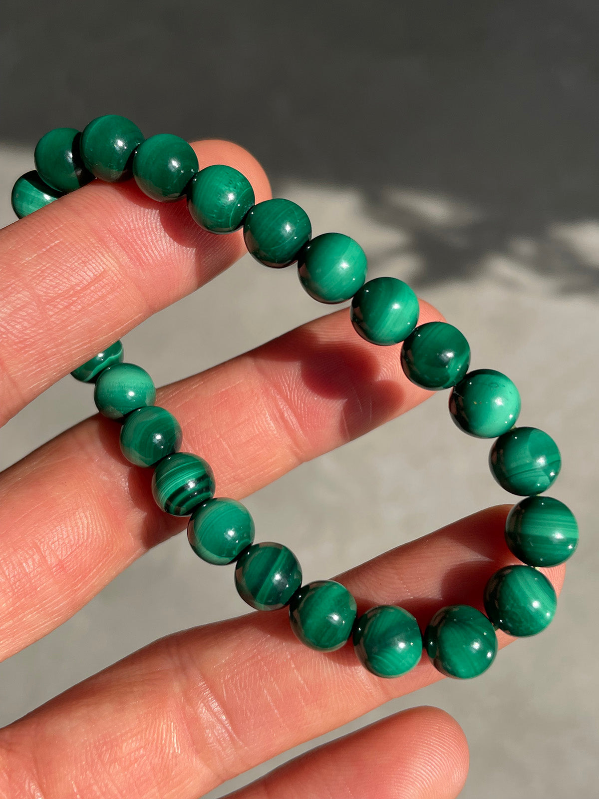 Cat Eye Malachite Bead Bracelet