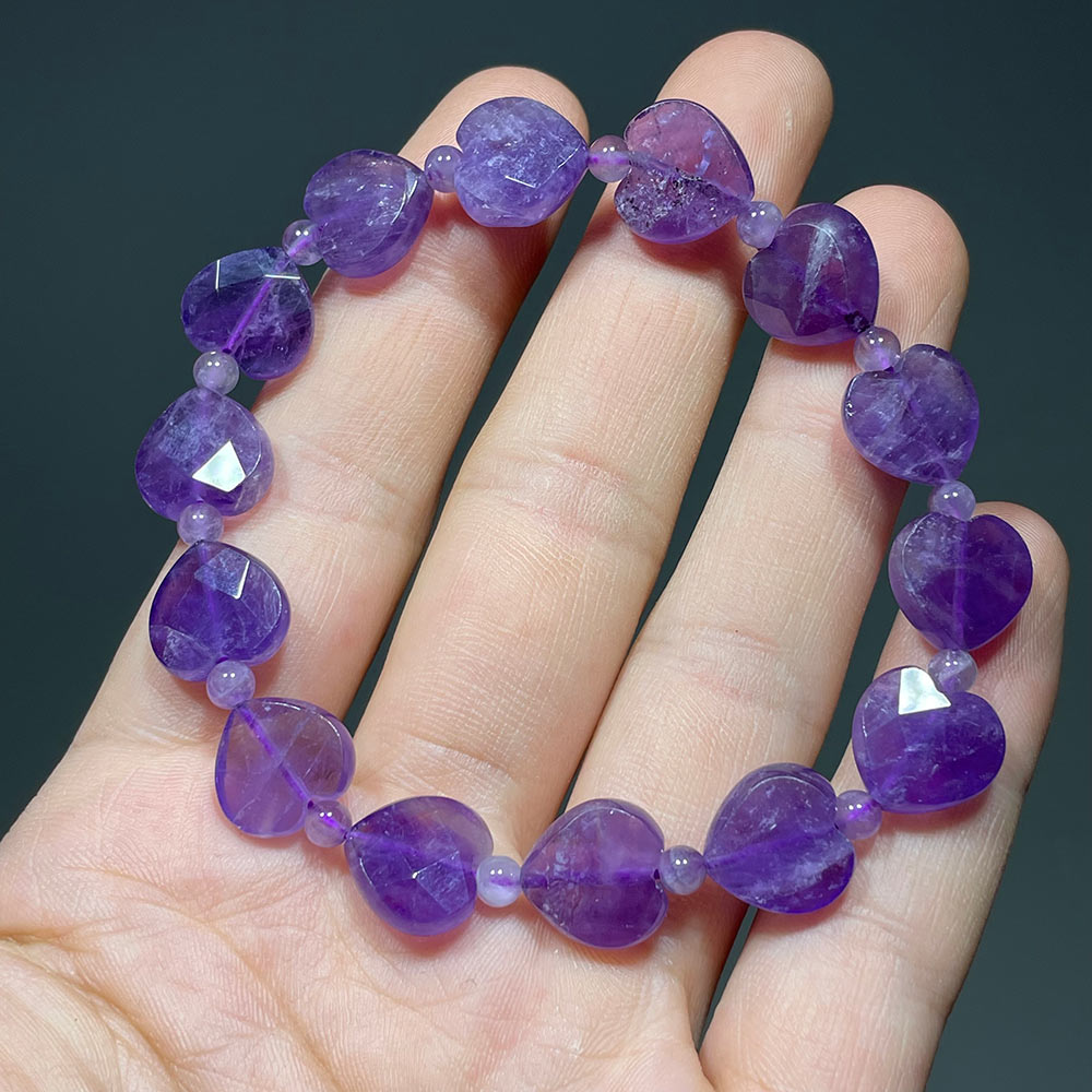Faceted Crystal Heart Bracelet | Choose Your Healing Stone