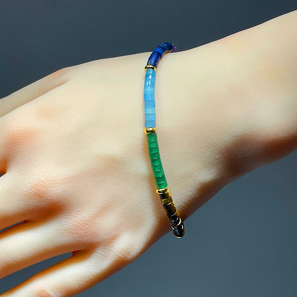 Adjustable 7 Chakra Gemstone Bracelet for Men & Women