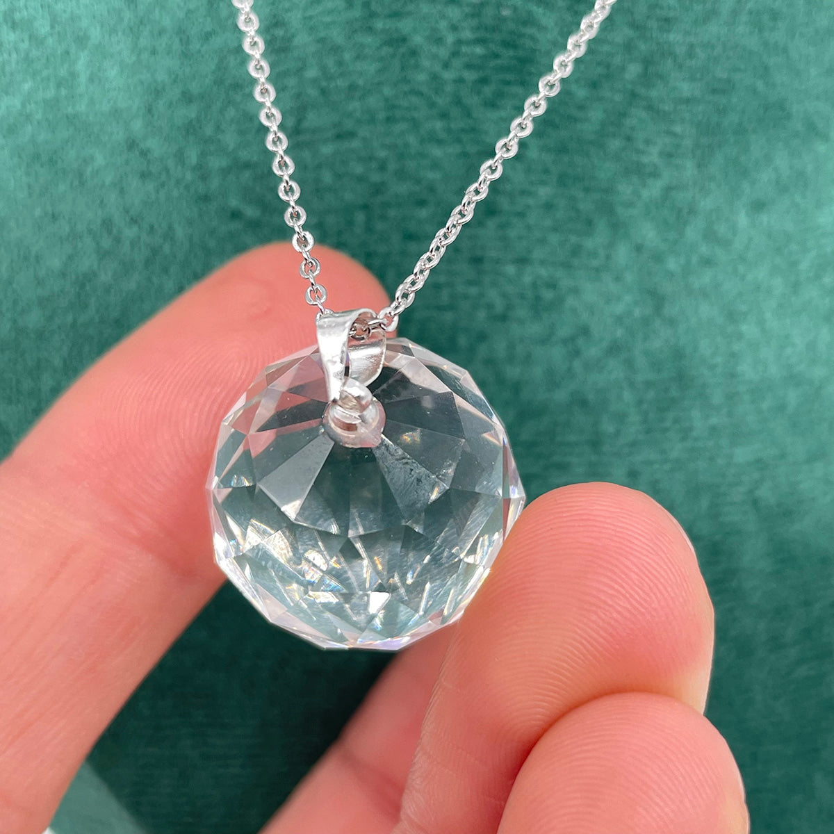 Clear Quartz Pendant Sterling Silver 925 Neaklace Healing Stone Crystal