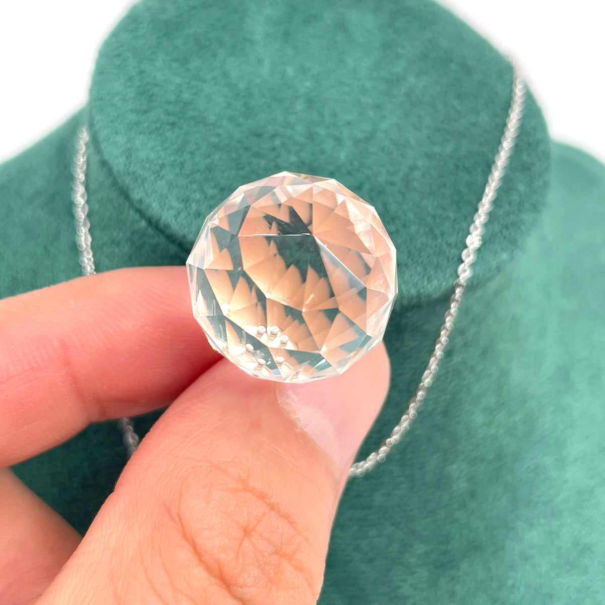Clear Quartz Pendant Sterling Silver 925 Neaklace Healing Stone Crystal