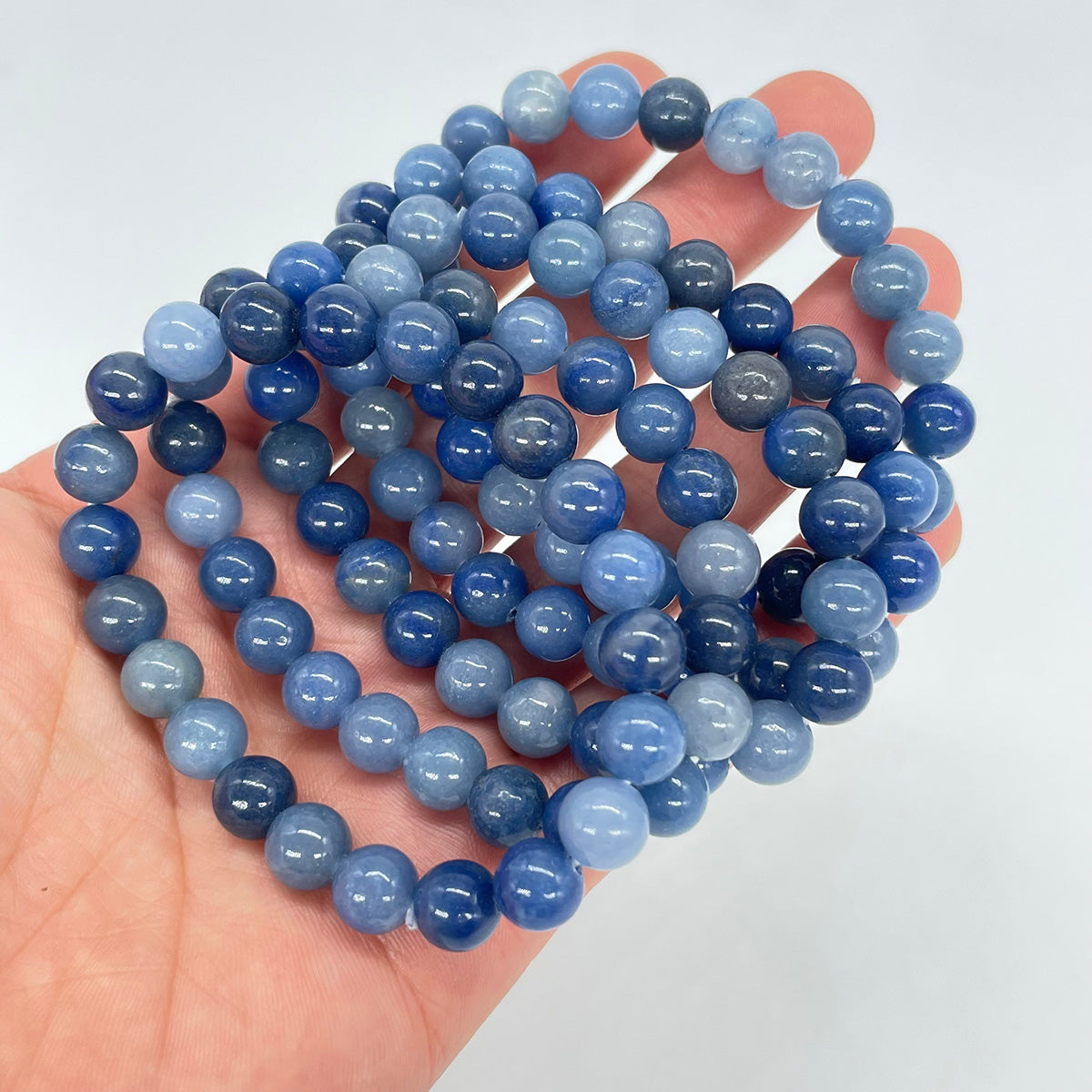 Blue Quartz Aventurine Bead Bracelet