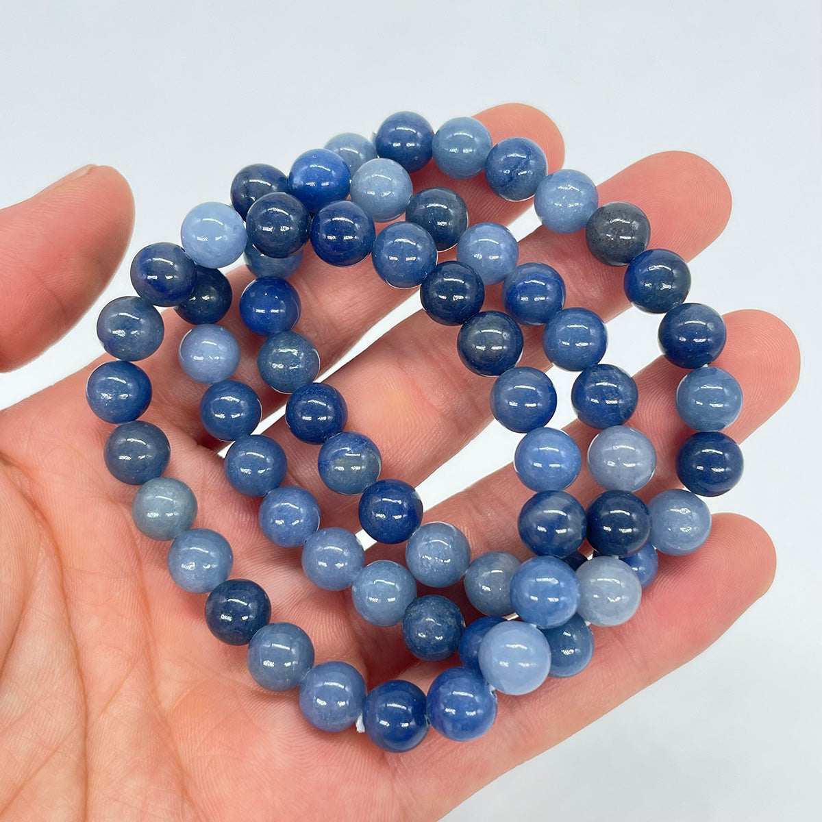 Blue Quartz Aventurine Bead Bracelet
