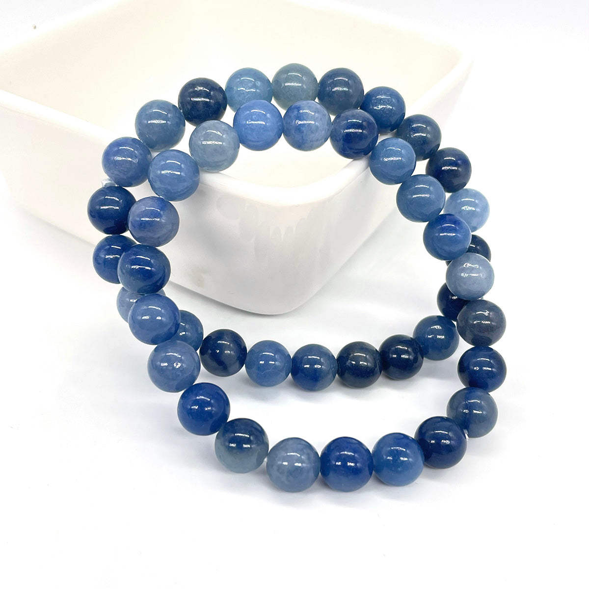 Blue Quartz Aventurine Bead Bracelet