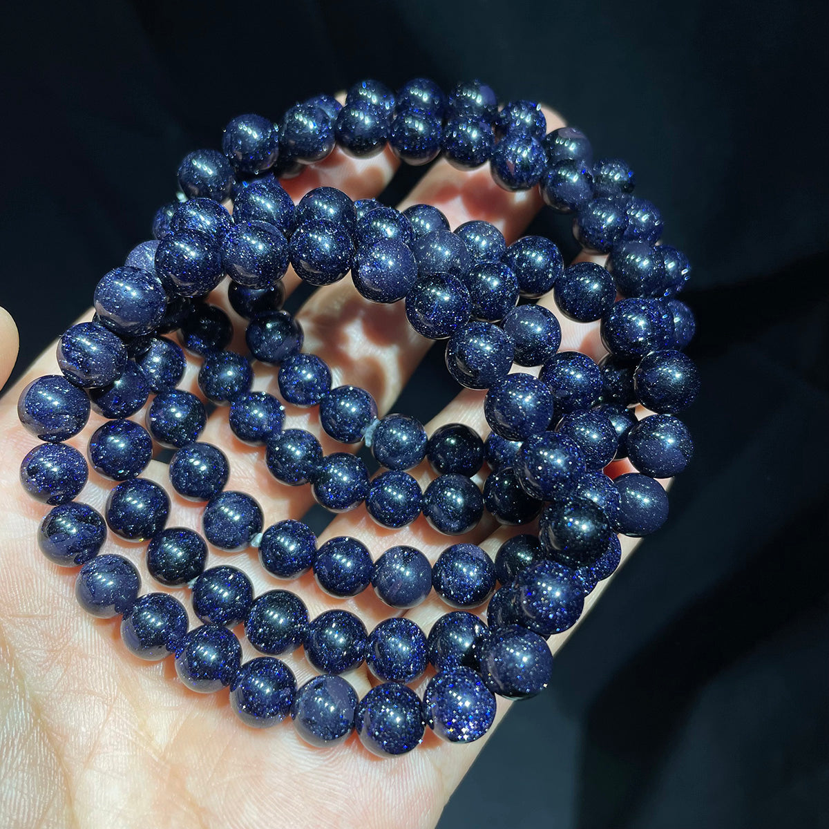 Blue Sandstone Bead Bracelet