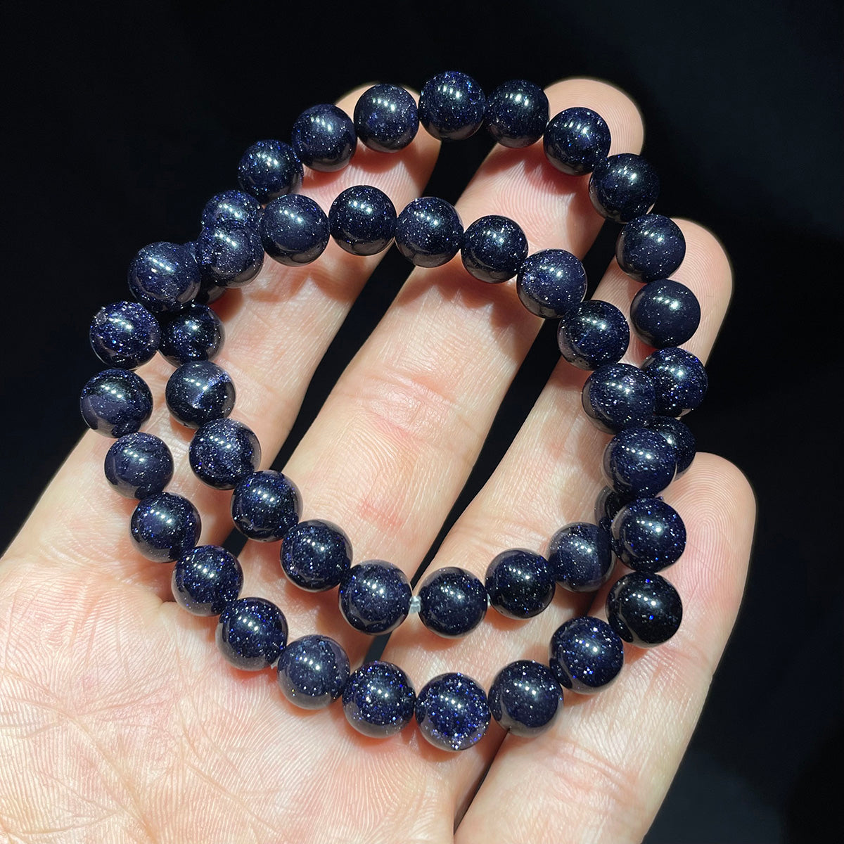 Blue Sandstone Bead Bracelet