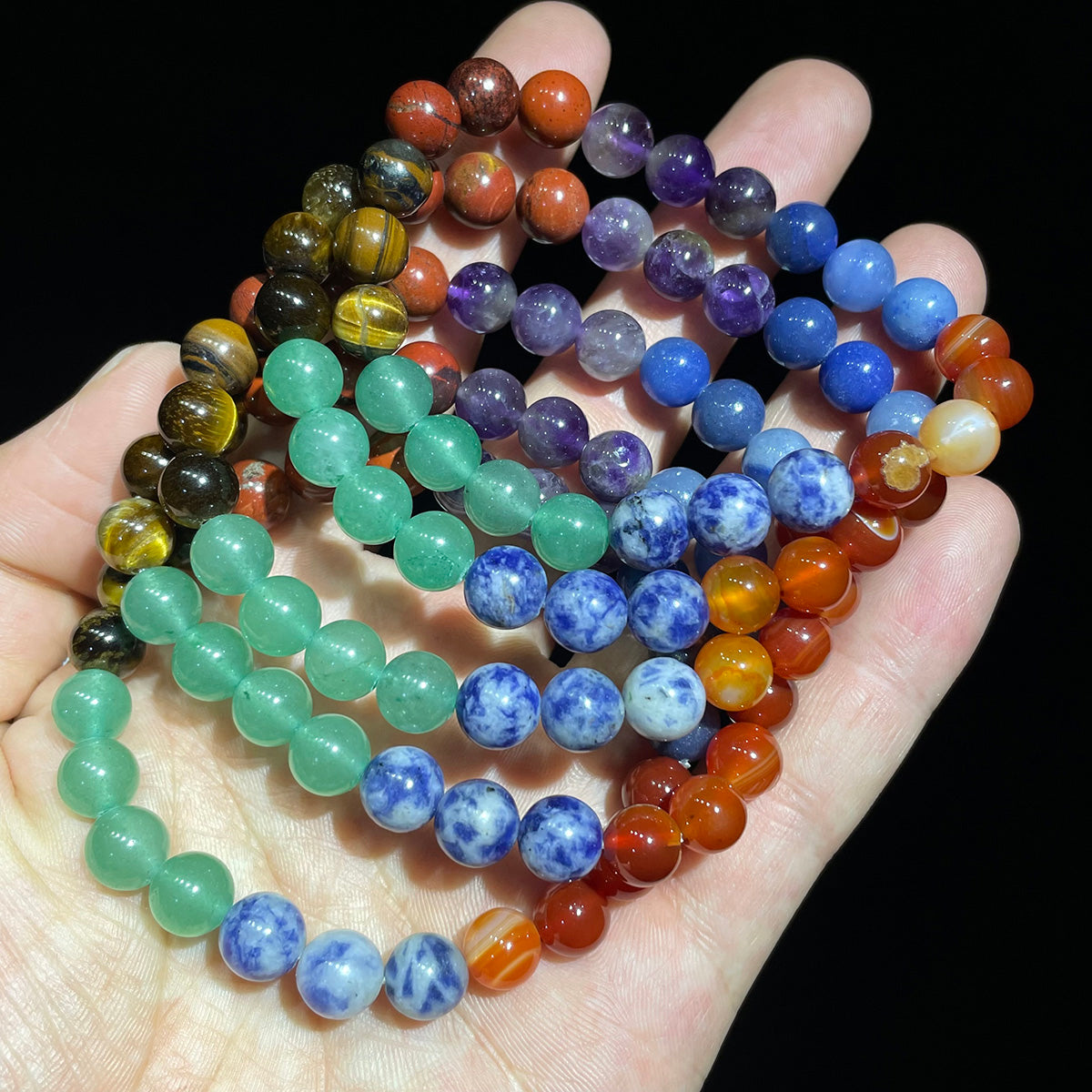 Chakra Bead Bracelet Real Crystal Healing Stones