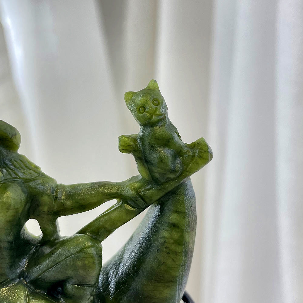 Witch on the Moon Crystal Statue - Choose Your Magical Stone
