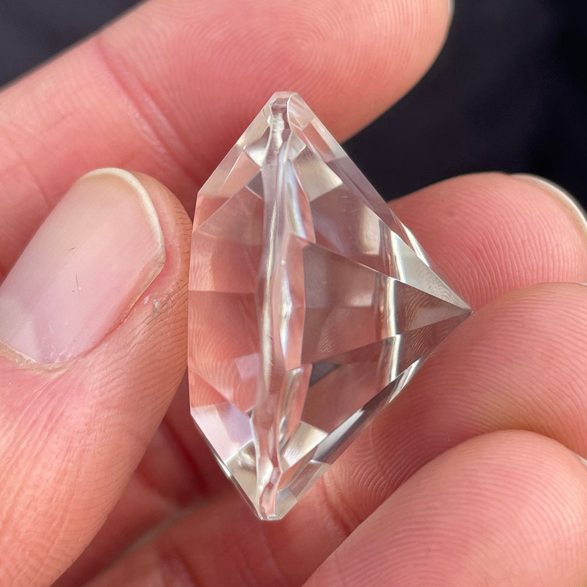 Clear Quartz Diamond Hand Carved Natural Crystals Healing Stone