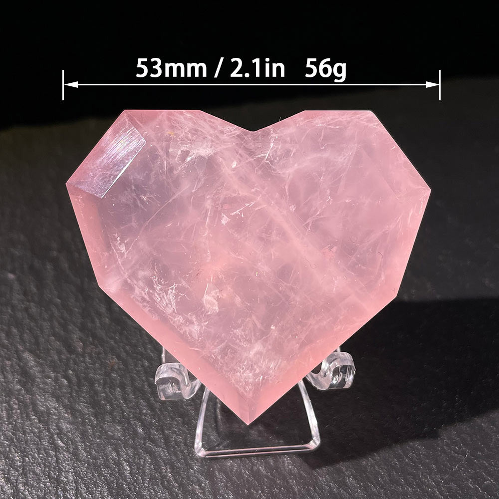 Exquisite Faceted Rose Quartz Heart | The Gem-Cut Stone of Love