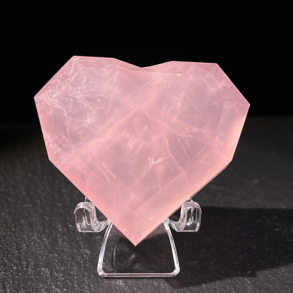 Exquisite Faceted Rose Quartz Heart | The Gem-Cut Stone of Love
