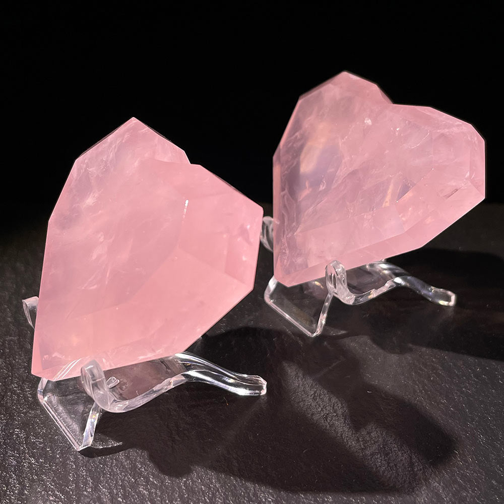 Exquisite Faceted Rose Quartz Heart | The Gem-Cut Stone of Love