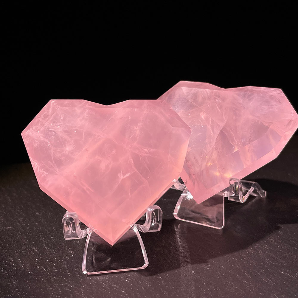 Exquisite Faceted Rose Quartz Heart | The Gem-Cut Stone of Love