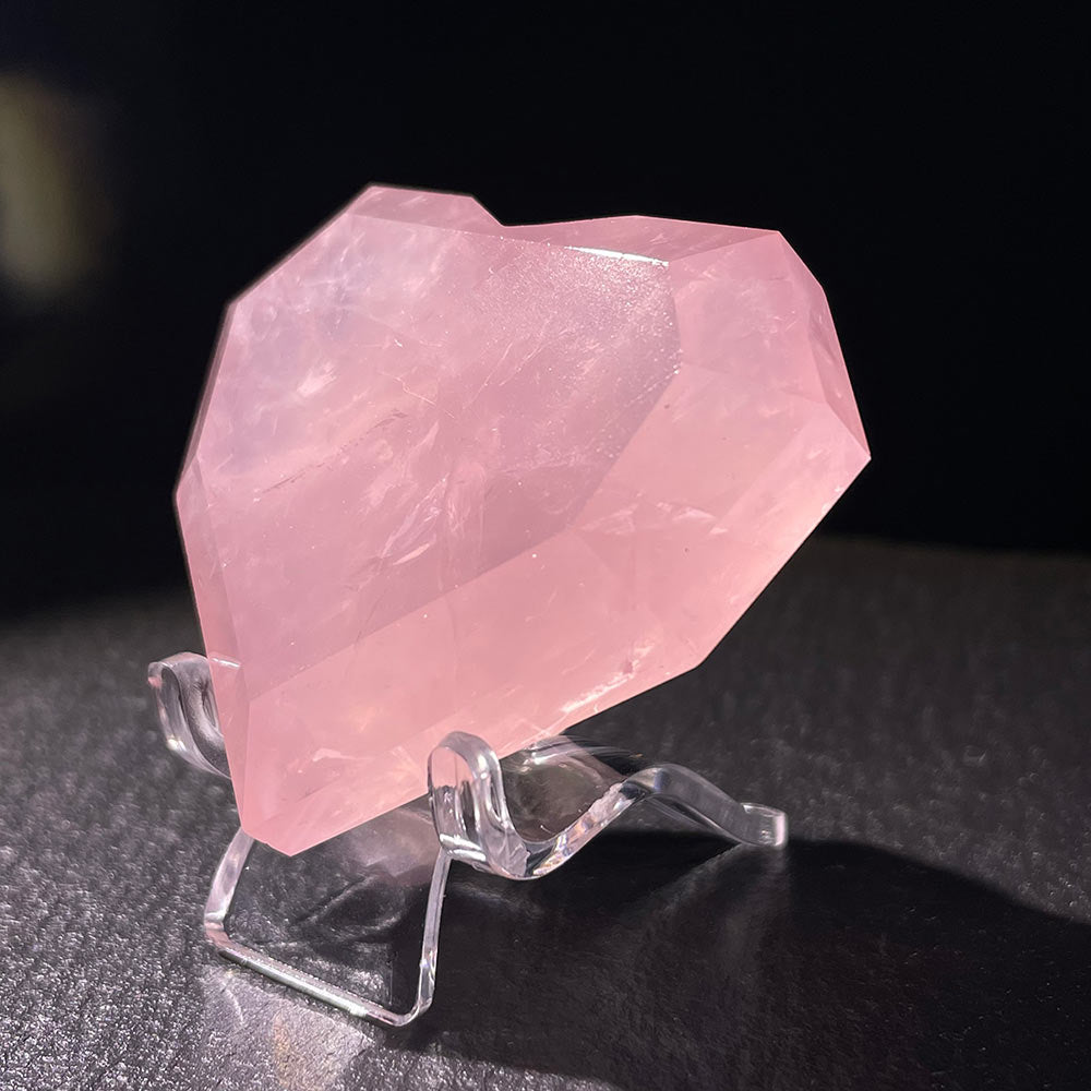 Exquisite Faceted Rose Quartz Heart | The Gem-Cut Stone of Love