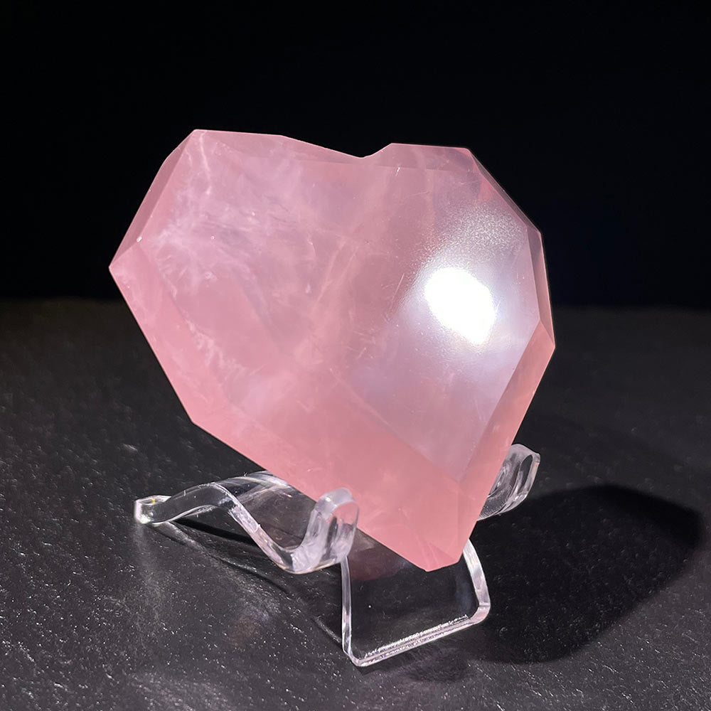 Exquisite Faceted Rose Quartz Heart | The Gem-Cut Stone of Love