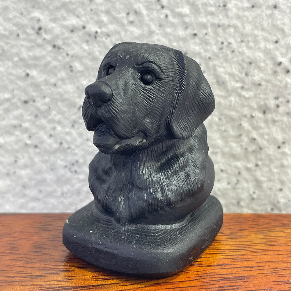 Natural Black Obsidian Dog Carving | Crystal Animal Totem