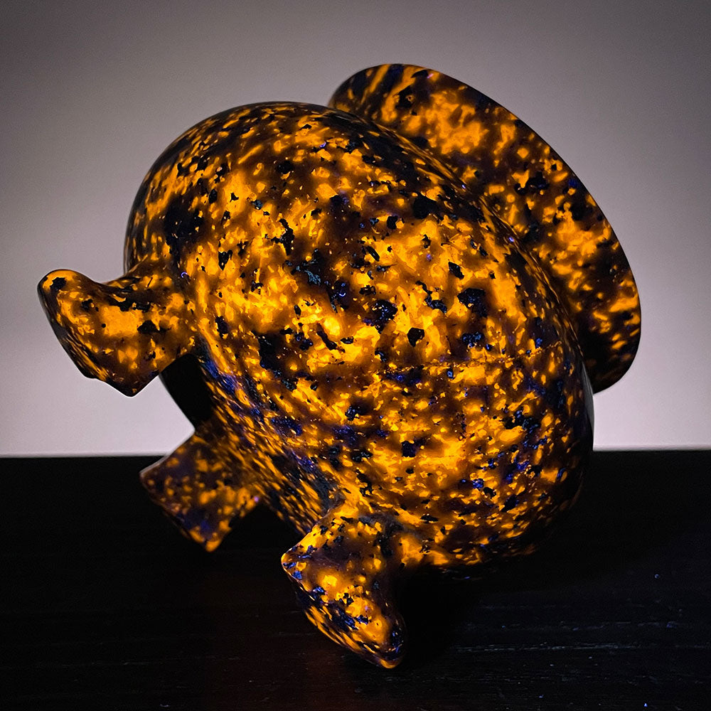 Large UV Reactive Yooperlite Crystal Cauldron - Glowing Magma Altar Bowl (1.1kg)