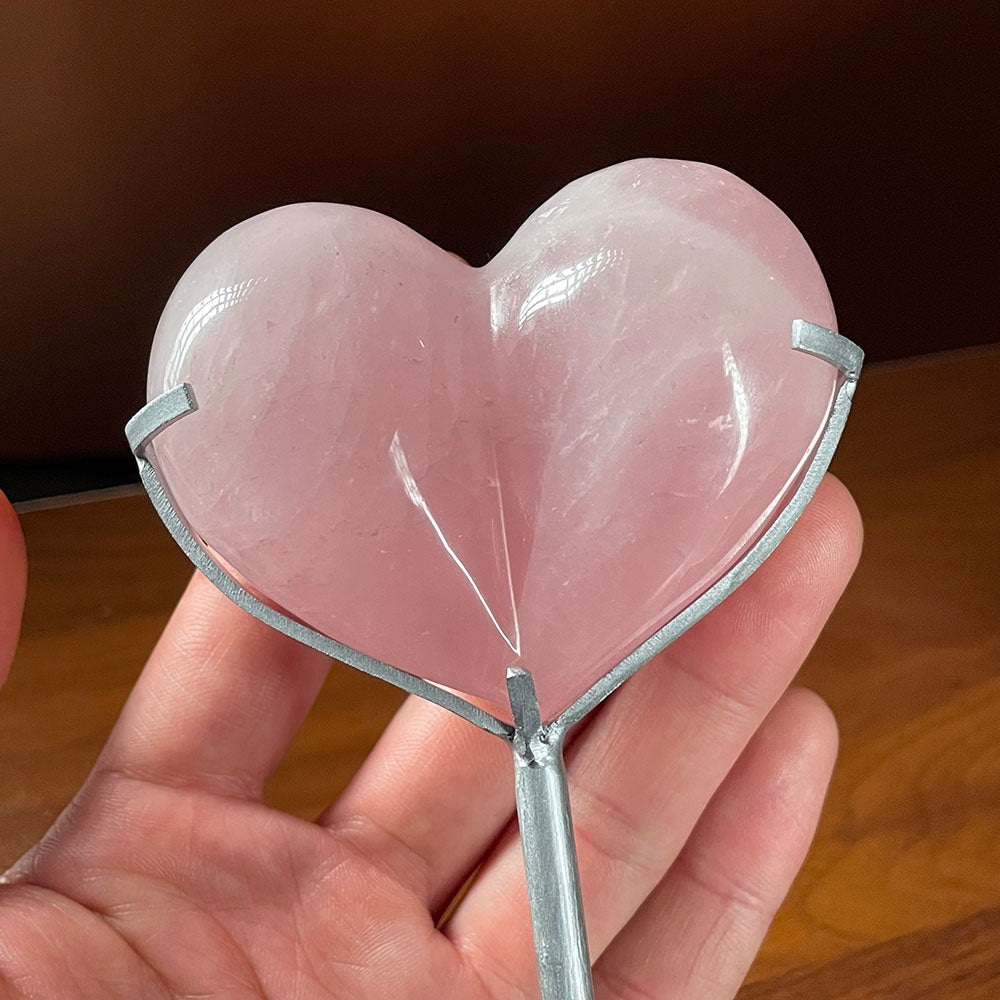 WYSIWYG Rose Quartz Bubble Heart & Display Base (0.204kg Crystal)