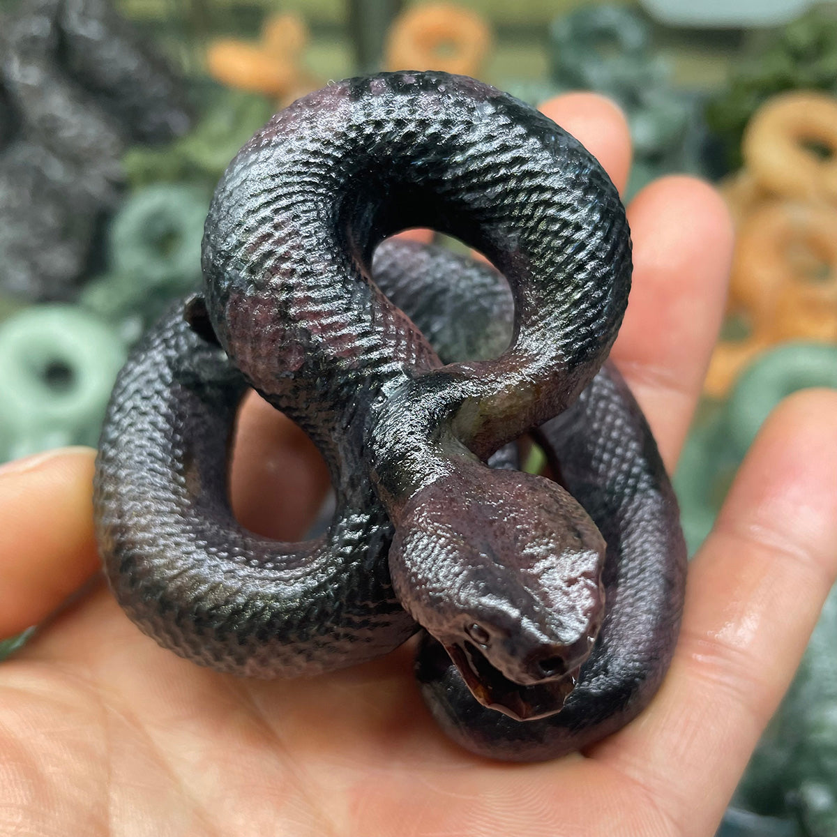 Crystal Snake Figurine Healing Stone Statue