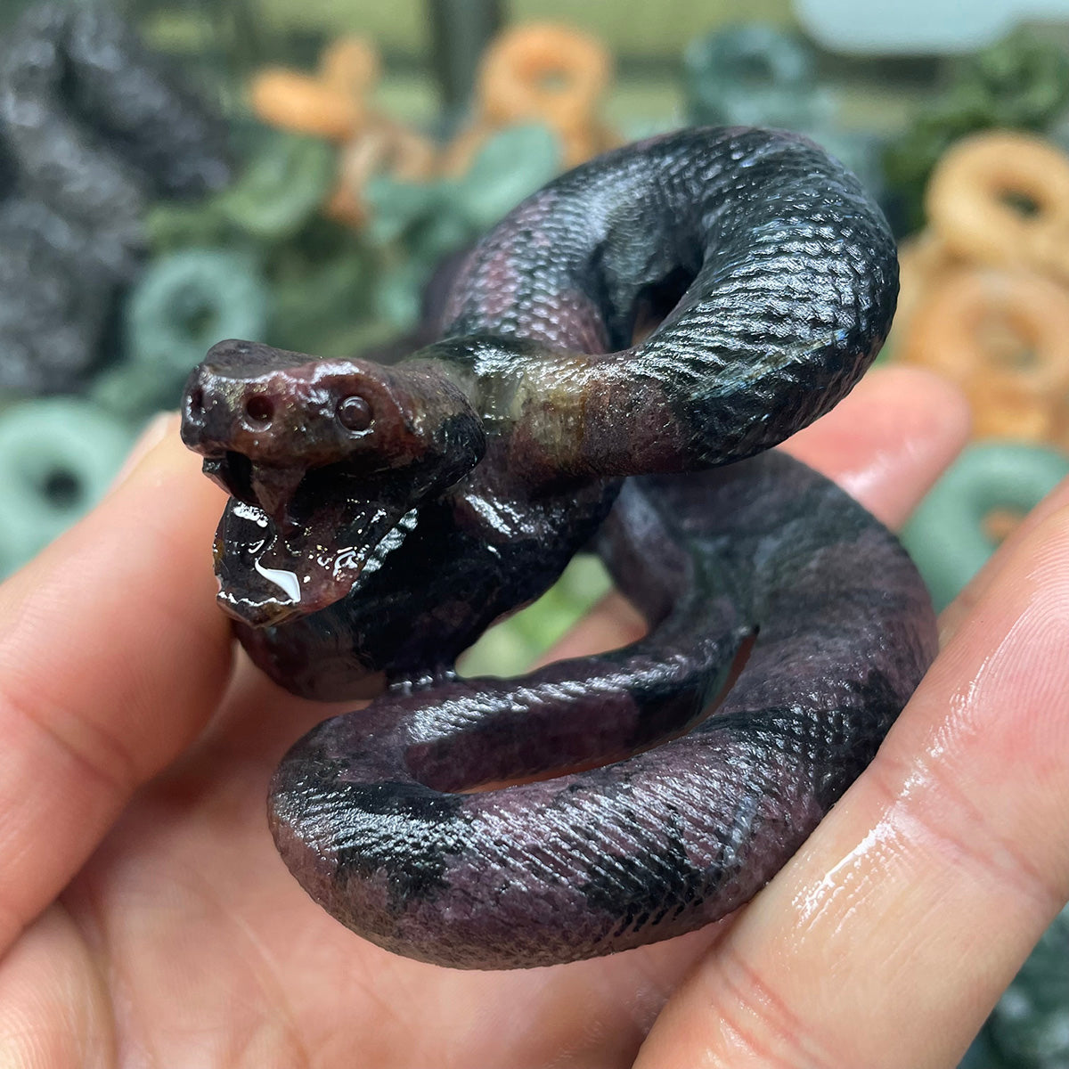 Crystal Snake Figurine Healing Stone Statue
