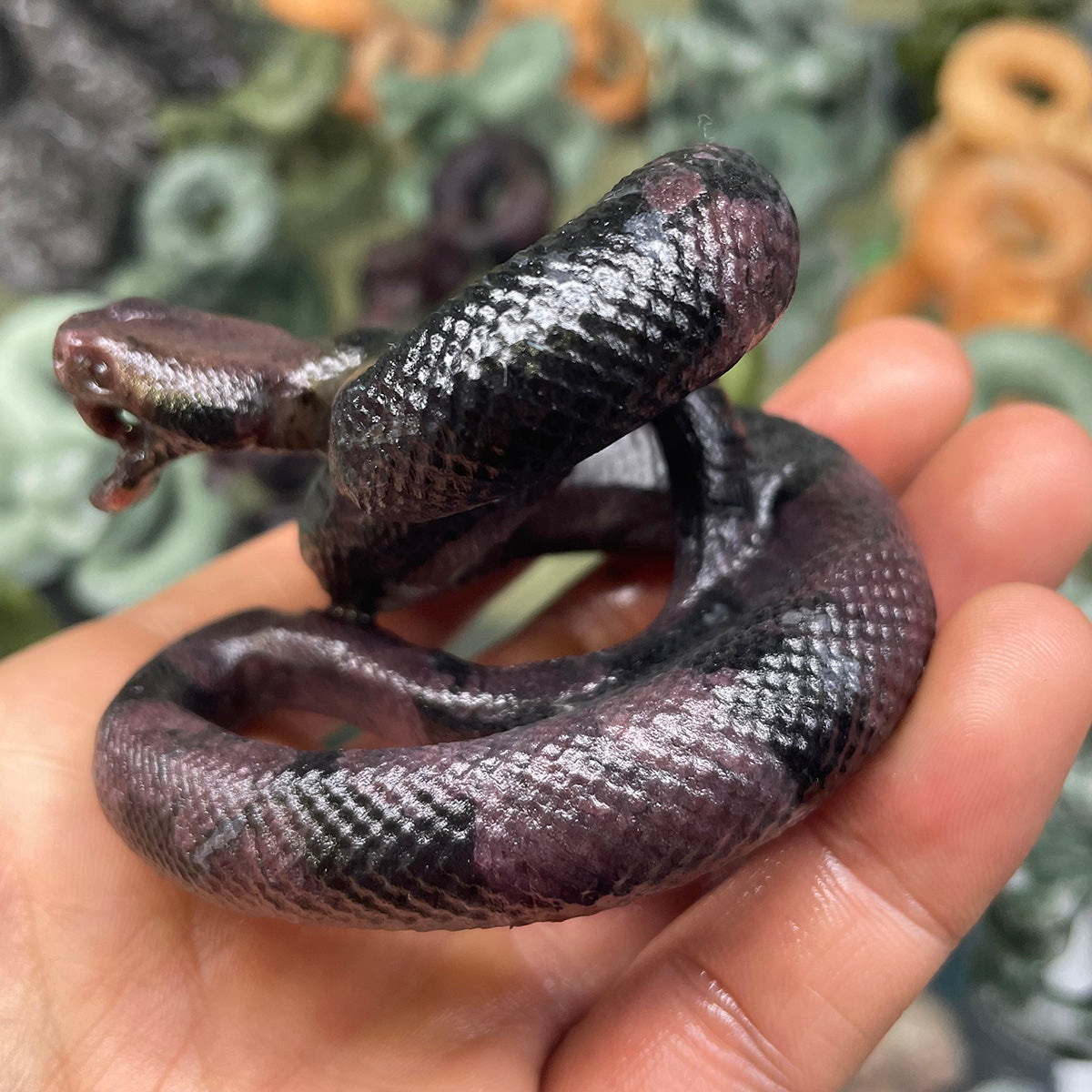 Crystal Snake Figurine Healing Stone Statue